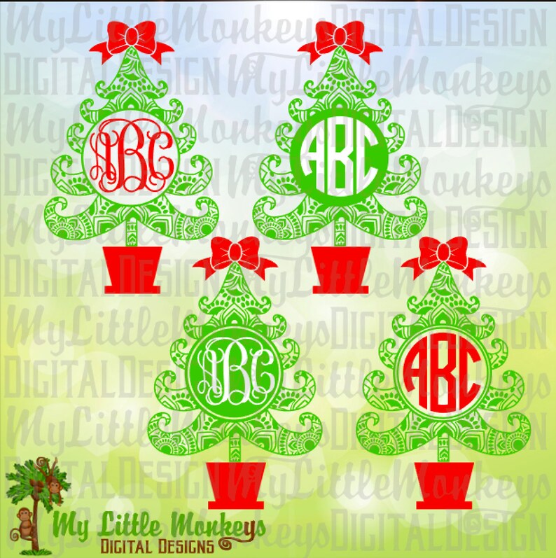 Download Christmas Tree Mandala Monogram Base Digital File SVG EPS ...