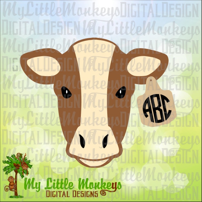 Download Calf with Ear Tag Farm Animal Design Commercial Use SVG | Etsy