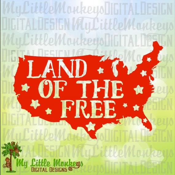 Download Free 4th Of July Svg Land Of The Free Usa Word Art Patriotic Etsy SVG DXF Cut File