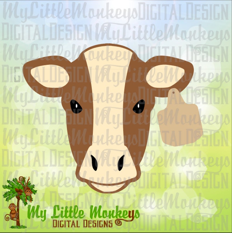 Download Calf with Ear Tag Farm Animal Design Commercial Use SVG | Etsy