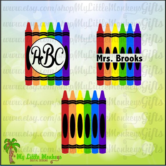 Download Kids SVG Crayon SVG Crayon Monogram School Svg Kids | Etsy