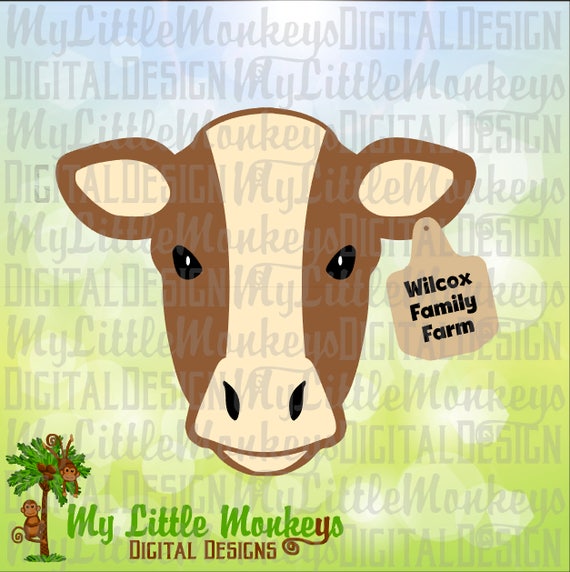 Calf With Ear Tag Farm Animal Design Commercial Use Svg Etsy