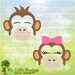 Monkey SVG, Cute Monkey SVG, Monkey Face Svg, Kids svg, Monkey Shirt, Monkey Bow, Commercial Use SVG, Clip Art, Cut File, svg, eps, dxf, png