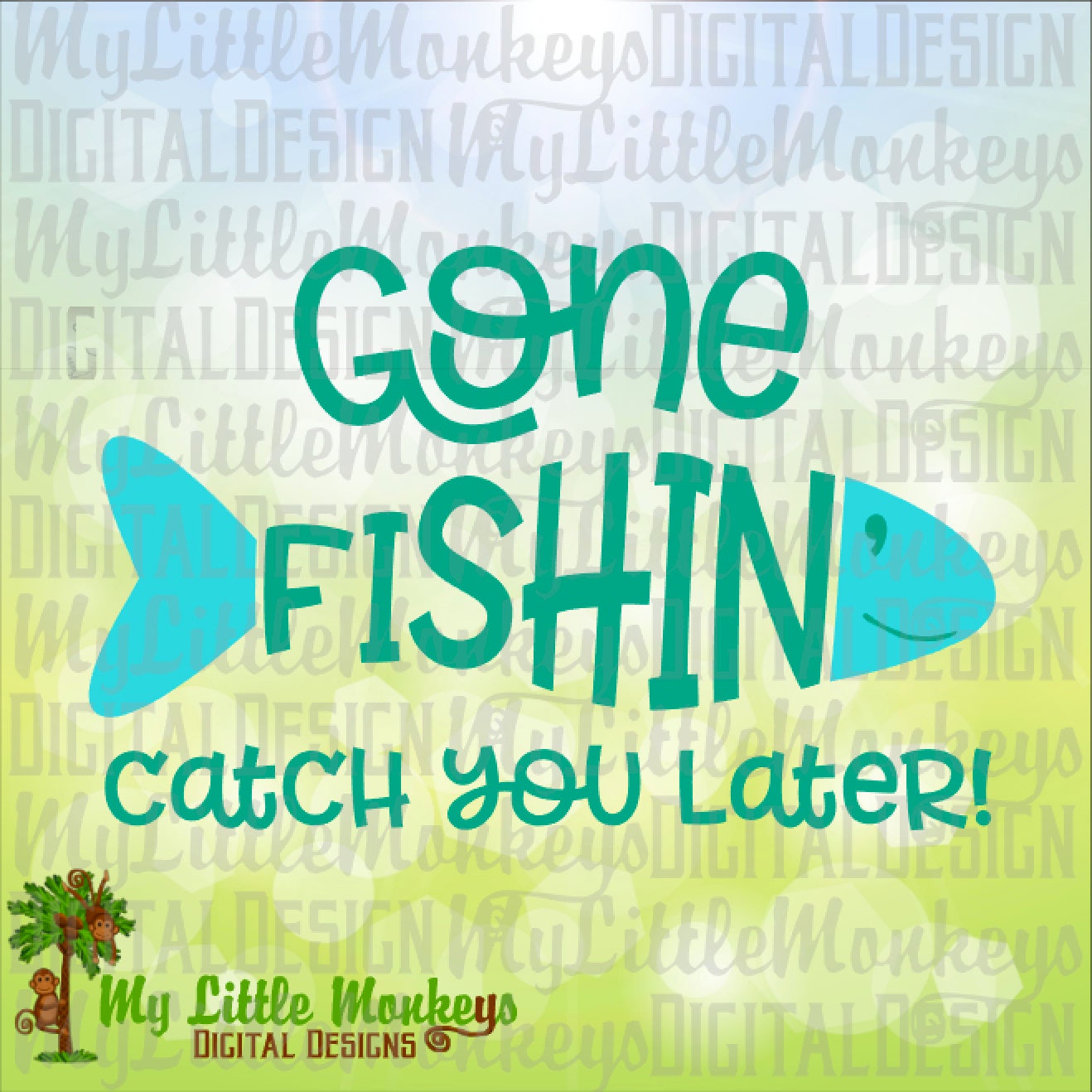 Gone Fishin' Catch You Later Fishing Word Art Design | Etsy