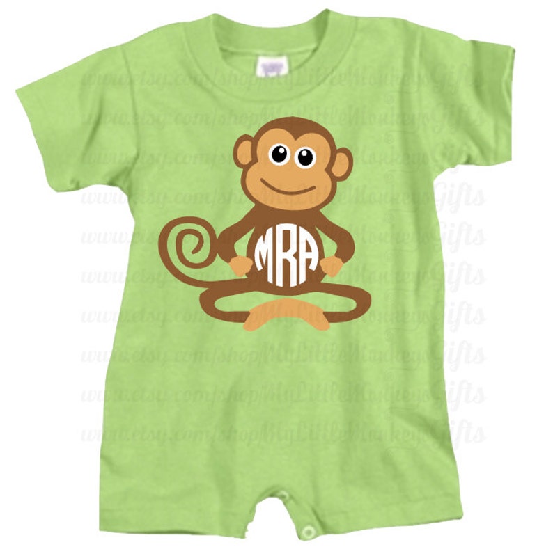 Download Monkey Monkey SVG Monkey Monogram Kids SVG Kids Shirt | Etsy