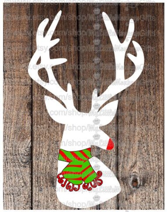 Download Clip Art Reindeer With Scarf Design 5 Scarves Plus Rudolph Nose Included Digital Clipart Instant Download Svg File Art Collectibles