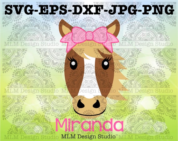 Download Cute Horse Face With Bow Design Commercial Use Svg Cut File Etsy PSD Mockup Templates
