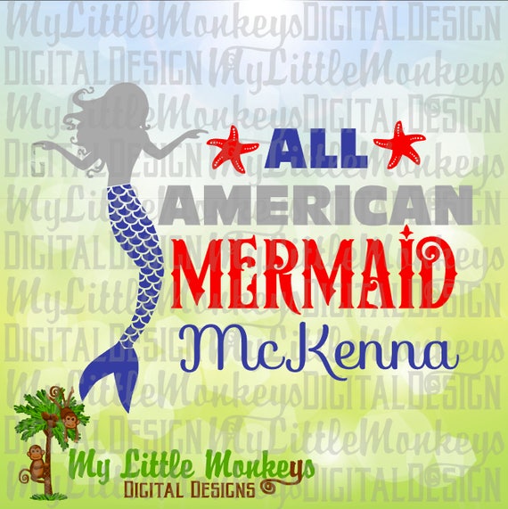 Download Mermaid Svg All American Mermaid Mermaid Shirt Usa Svg Etsy