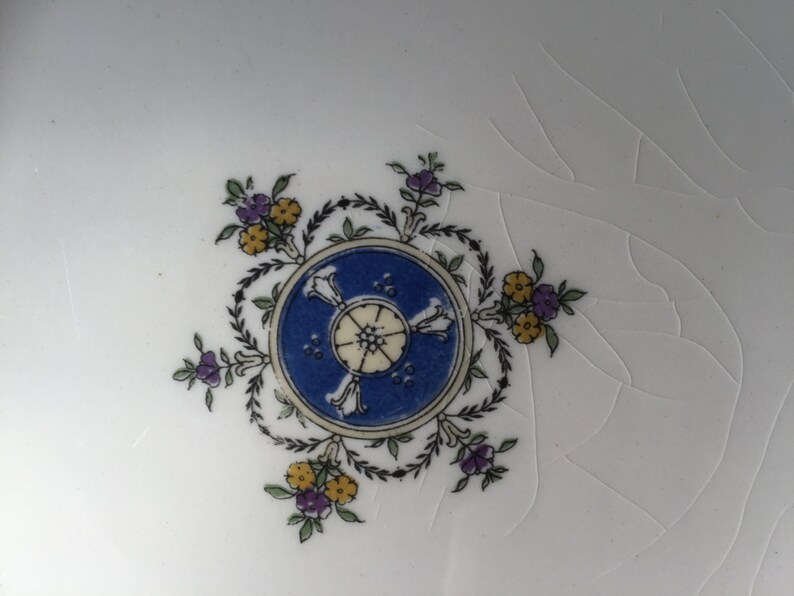 Vintage 1924 Dinner Plate ROYAL WORCHESTER /'DEAUVILLE/' Crown Ware Made in England