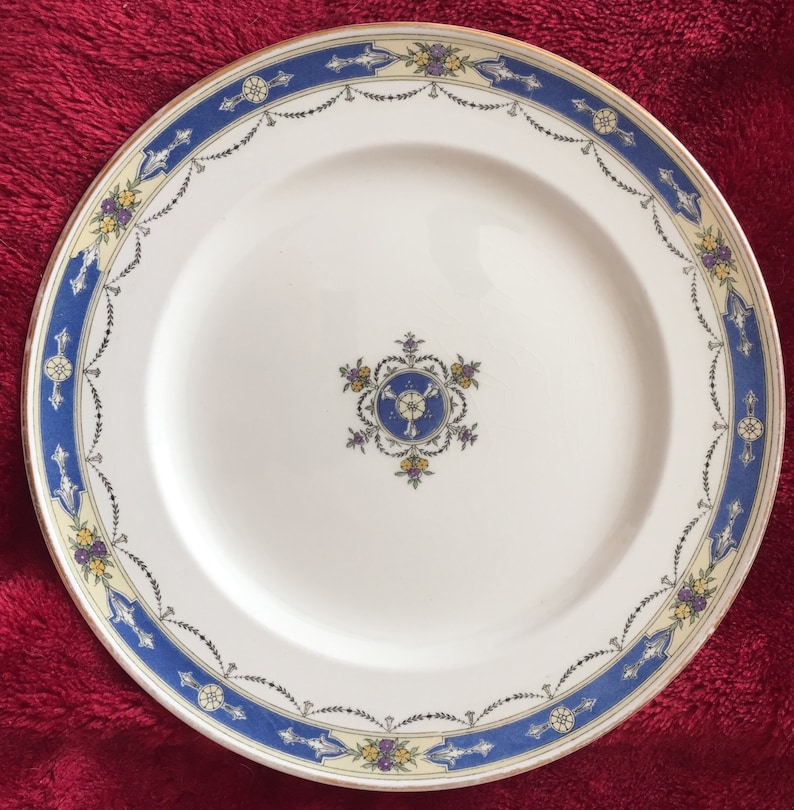 Vintage 1924 Dinner Plate ROYAL WORCHESTER /'DEAUVILLE/' Crown Ware Made in England