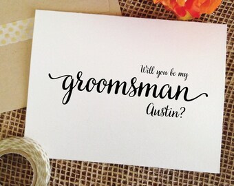 Groomsmen proposal card, Will you be my groomsman card, groomsmen card proposal (Lovely)