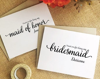 Personalized bridesmaid card, to my bridesmaid wedding day card, thank you for being my bridesmaid WeddingAffections