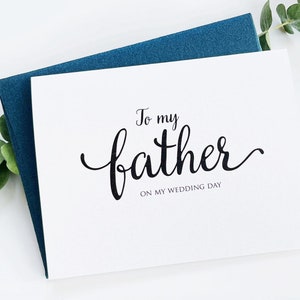 Wedding card for father, to my father on my wedding day card Father of the groom gift from son | gift for father of the groom card