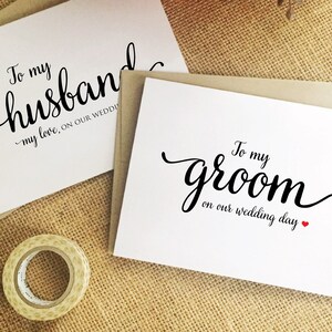 To my handsome groom card, Wedding Day Card for bride, to my beautiful bride card, wedding card for husband : WeddingAffections image 4