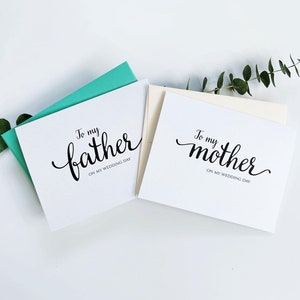 To my mother on my wedding day card, to my mother card, to my father card, wedding card