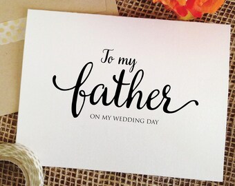 Wedding card to my father on my wedding day card Father of the groom gift from son | gift for father of the groom card