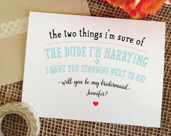 Bridesmaid proposal card, funny maid of honor proposal, will you be my bridesmaid invitation, bridesmaid gift idea