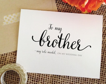 To my brother on my wedding day card, brother card, card for brother, to my brother card #WA001BR