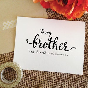 To my brother on my wedding day card, wedding card for brother