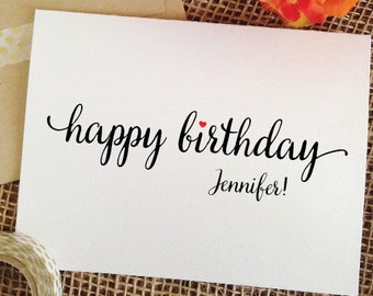 Happy Birthday Card, Personalized Birthday Cards, custom birthday gifts for her birthday gift for him birthday card for boyfriend