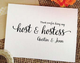 Wedding Card for host and hostess, thank you for being my host and hostess card (Lovely)