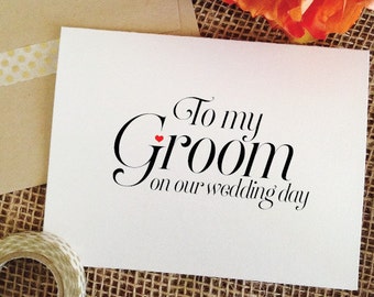 To my Groom on our Wedding Day Card, Bride to Groom Card, groom gift from bride, wedding card for groom