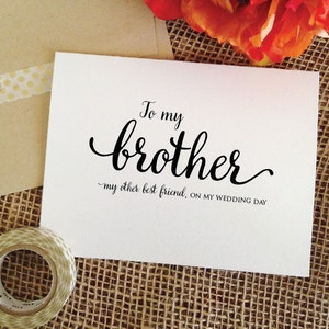 To my brother on my wedding day card, brother card, card for brother, to my brother card WA001BR image 2