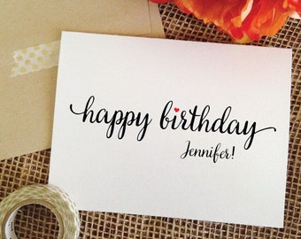 Happy Birthday Card, Personalized Birthday Cards