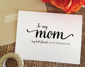 To my mom on my wedding day card, mom my best friend, to my mother card, mom wedding day card (WA08MUM)