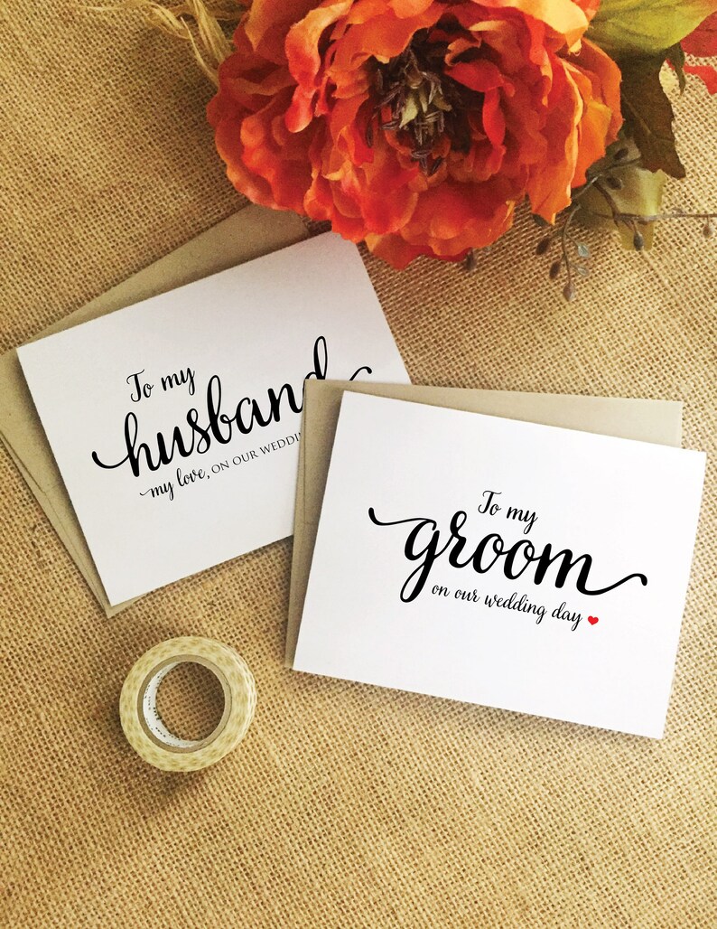 To my handsome groom card, Wedding Day Card for bride, to my beautiful bride card, wedding card for husband : WeddingAffections image 4