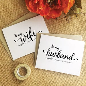 To my handsome groom card, Wedding Day Card for bride, to my beautiful bride card, wedding card for husband : WeddingAffections image 6