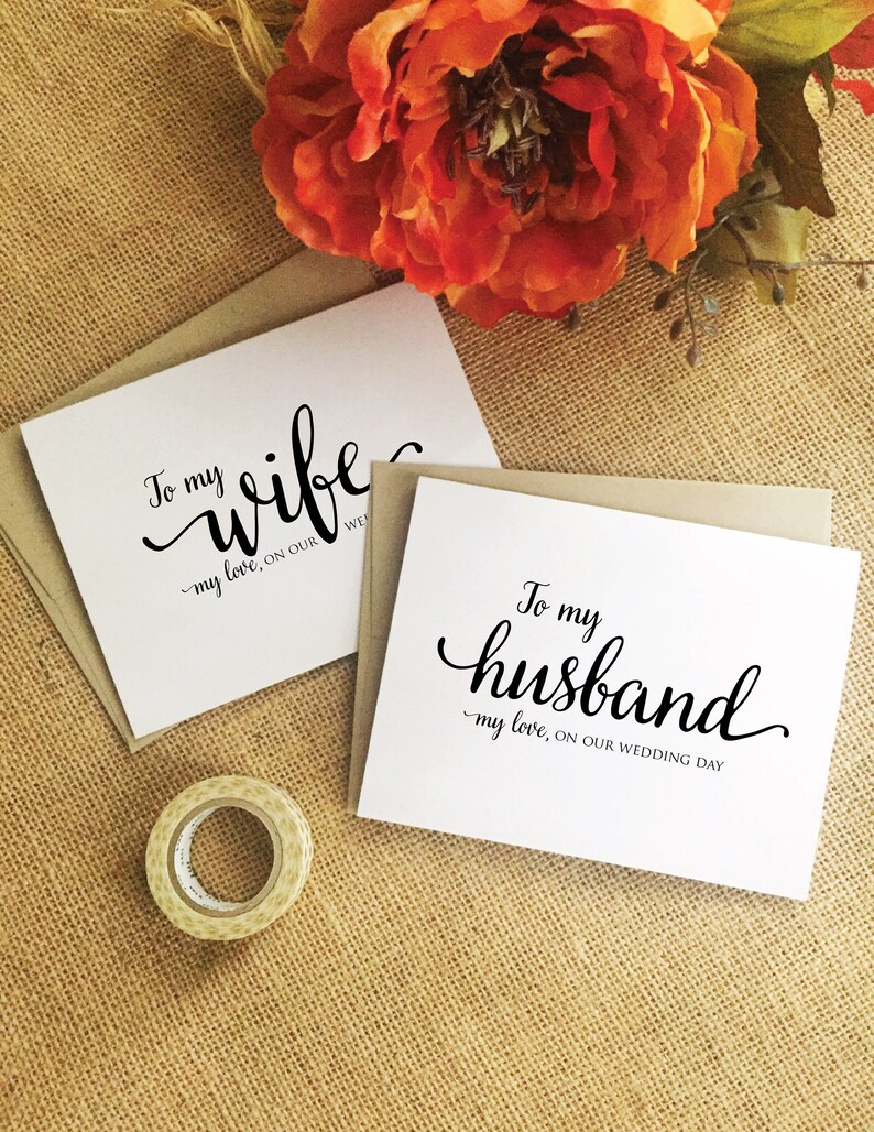 To my handsome groom card, Wedding Day Card for bride, to my beautiful bride card, wedding card for husband : WeddingAffections image 6