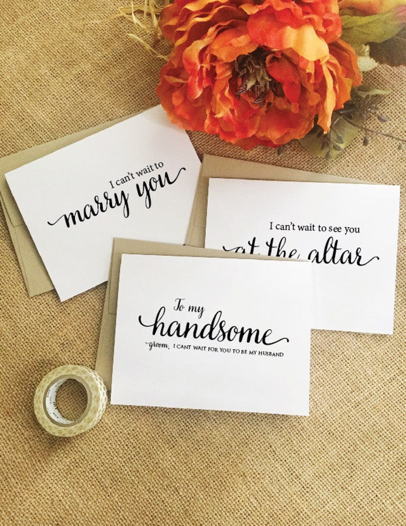 To my handsome groom card, Wedding Day Card for bride, to my beautiful bride card, wedding card for husband : WeddingAffections image 5