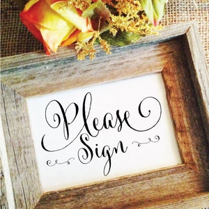 Wedding Sign Guest Book Sign, Wedding Please Sign Guestbook rustic wedding decor guestbook sign wedding signage (Frame NOT included)