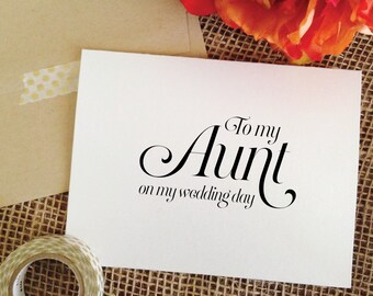 To my Aunt on my wedding day Card  to my aunt on wedding day - Wedding Card Thank you Card To My aunt Card (sophisticated)