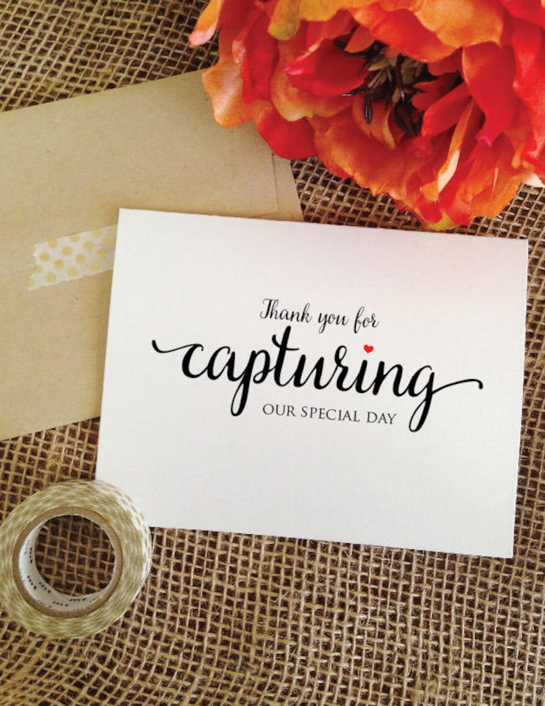 Wedding Photographer Gift Thank you videographer gift thank image 1