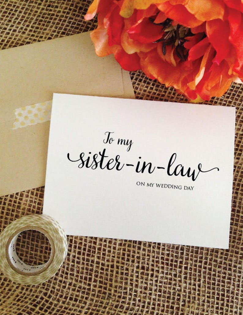 To My Sisterinlaw Card Sister in Law Gift Sister in Law Etsy
