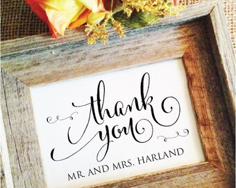 Wedding thank you sign printed wedding sign Rustic Thank you Signs for Wedding personalized sign wedding decor (Frame NOT included)