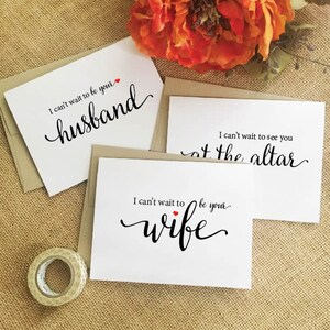 Tarjeta de boda para el novio, regalo de la novia, regalo para el novio, tarjeta del día de nuestra boda, no puedo esperar para casarme contigo, tarjeta de boda para el esposo imagen 4