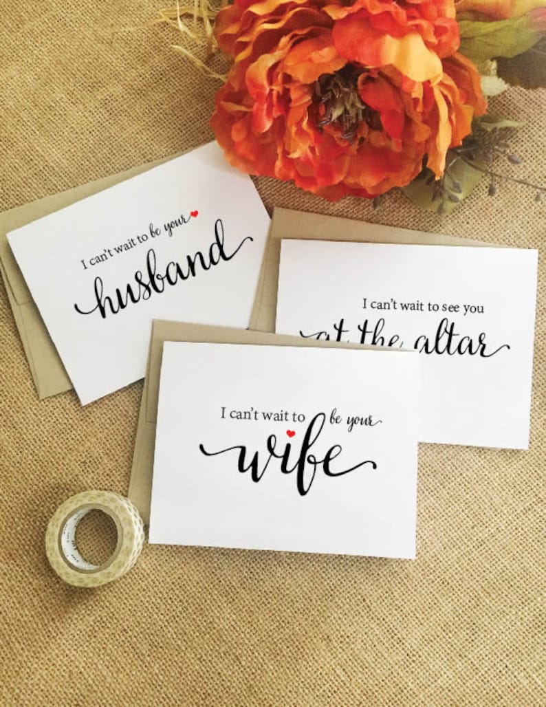 Tarjeta de boda para el novio, regalo de la novia, regalo para el novio, tarjeta del día de nuestra boda, no puedo esperar para casarme contigo, tarjeta de boda para el esposo imagen 4