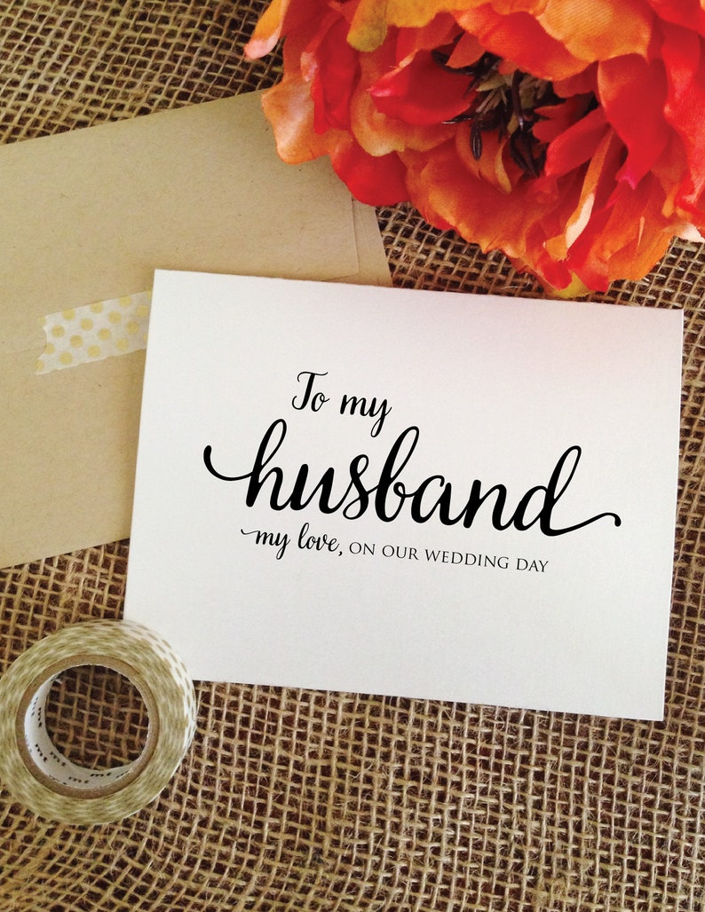 To my handsome groom card, Wedding Day Card for bride, to my beautiful bride card, wedding card for husband : WeddingAffections afbeelding 7