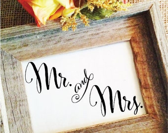 mr and mrs Wedding Sign, Mr & Mrs Sign Table Sign Wedding Reception Signage Wedding Decorations (Frame NOT included)