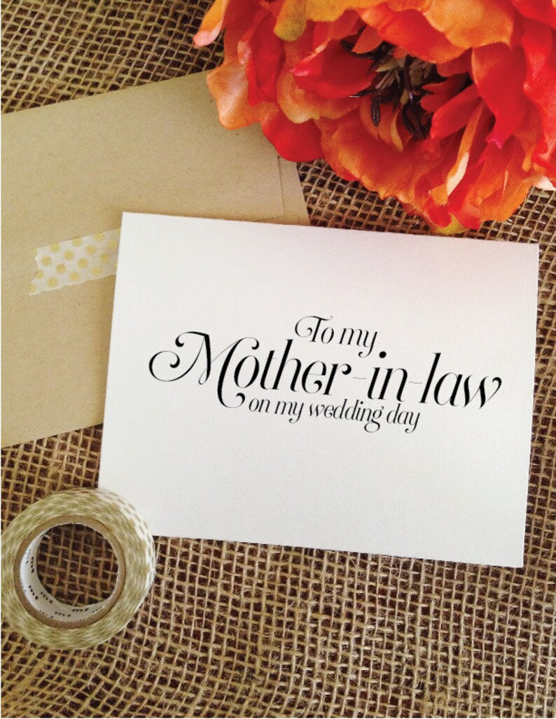 To My Mother in Law Card Mother of the Groom Gift From Bride Etsy