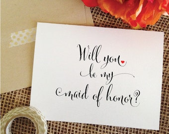 Maid of Honor Proposal Card, Will you be my maid of honor, asking maid of honor gift, Maid of honor Invitation (Stylish)