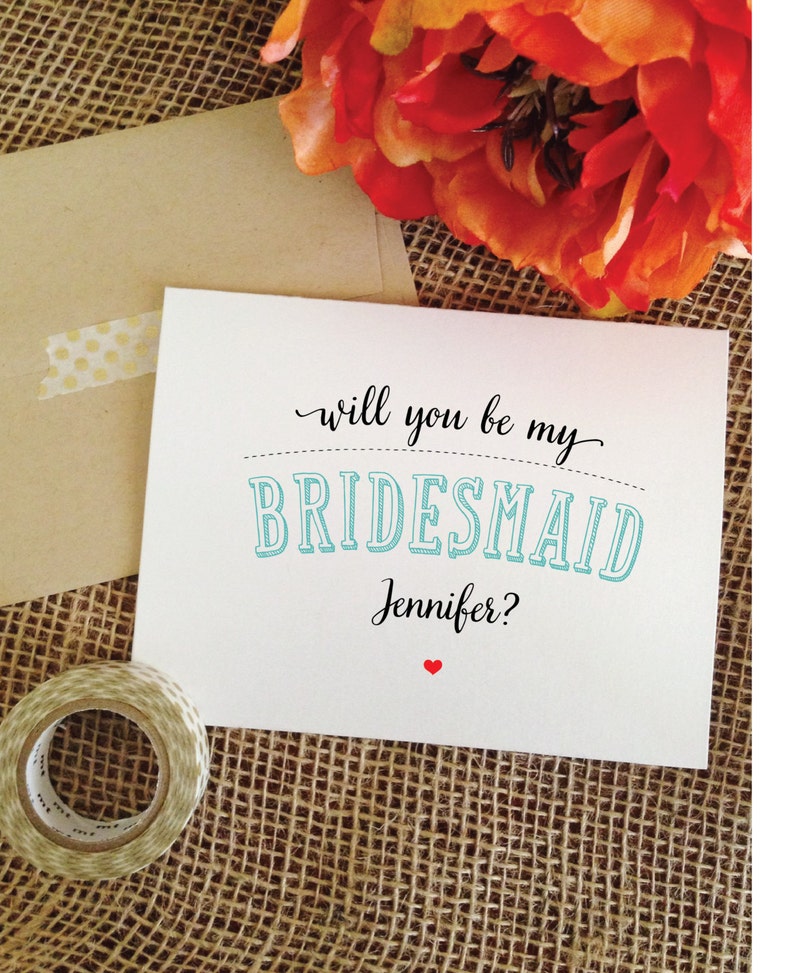 Stylish Set of 9 Front Inside Print AQUA HEART I can/'t say i do without you How to ask maid of honor bridesmaid -CHECK Description