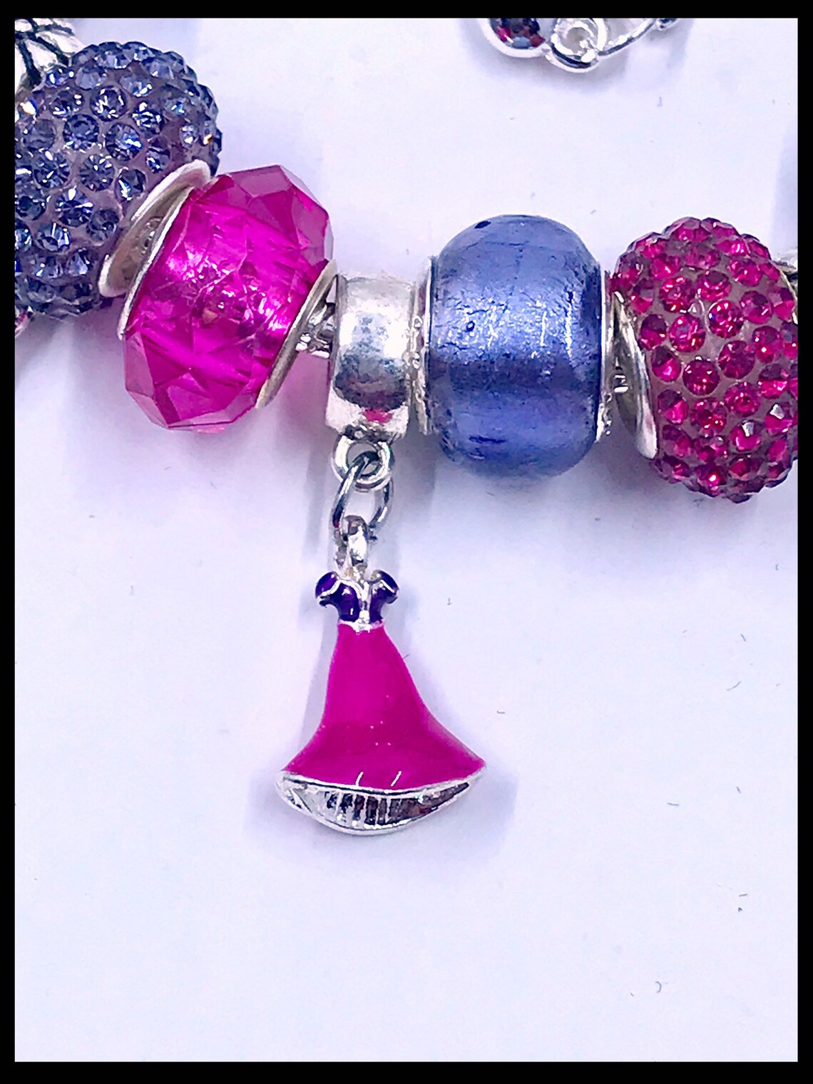 Tangled Pandora Style Charm Bracelet Lampwork Glass Beads Etsy