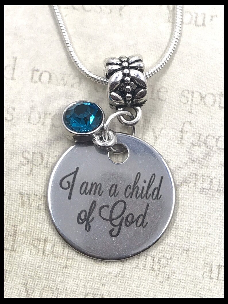 I Am a Child of God Necklace Crown Gift Box Baptism Gift Etsy