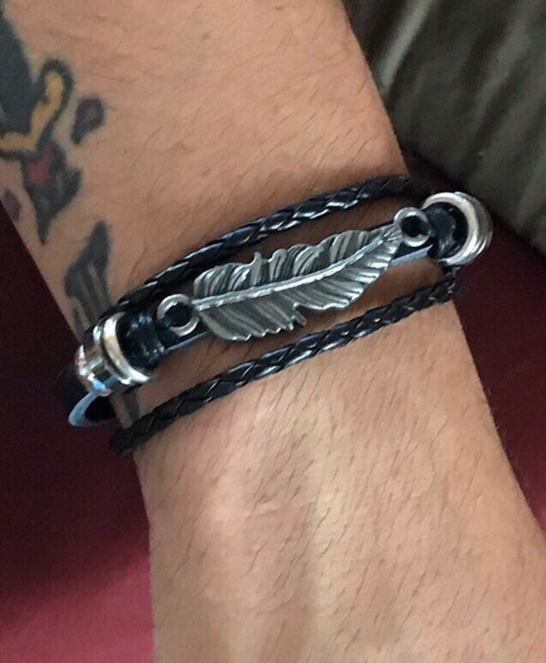 Bracelet En Cuir Naturel Corde Marron Tressé Pour Hommes Femmes