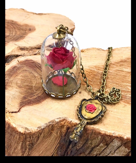 Disney Belle Beauty And The Beast Rose Tree Necklace Official - Emma Watson  | eBay