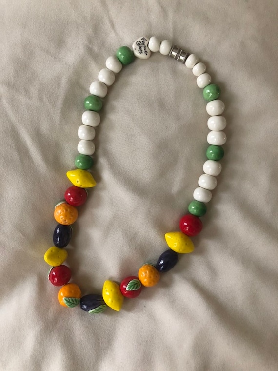 Flying Colors Signed Fruit Necklace